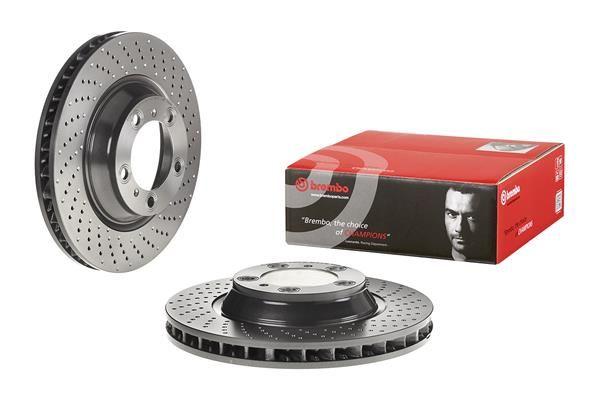 BRAKE DISC FRONT RH 340MM BREMBO PORSCHE (CROSS DRILLED)