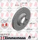 BRAKE DISC FRONT RH 350MM ZIMMERMANN PORSCHE