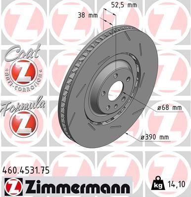 BRAKE DISC FRONT RH 390MM ZIMMERMANN PORSCHE