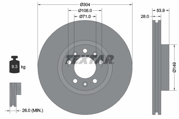 FRONT DISC TEXTAR PSA