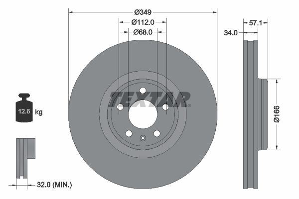 FRONT DISC TEXTAR VAG