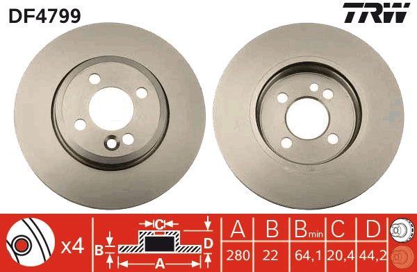 BRAKE DISC FRONT 280MM TRW MINI
