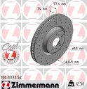 FRONT DISC CROSS DRILLED ZIMMERMANN VAG