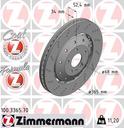 BRAKE DISC FRONT 365MM ZIMMERMANN VAG (CROSS DRILLED)