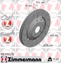 FRONT DISC 365MM CROSS DRILLED ZIMMERMANN VAG