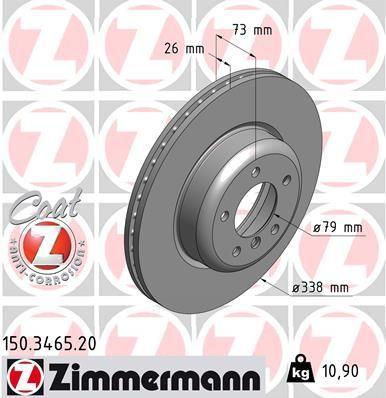 BRAKE DISC FRONT 338MM ZIMMERMANN BMW