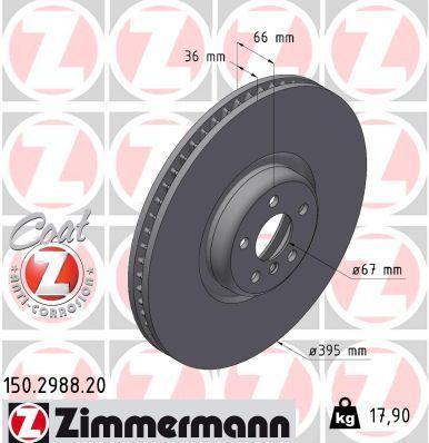 BRAKE DISC FRONT 395MM ZIMMERMANN BMW