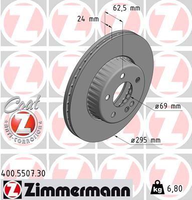BRAKE DISC FRONT 295MM ZIMMERMANN MERC