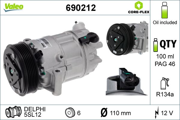 A/C COMPRESSOR VALEO ALFA