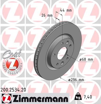 FRONT DISC ZIMMERMANN RENAULT