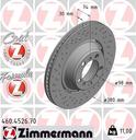 BRAKE DISC REAR LH 380MM ZIMMERMANN PORSCHE (CROSS DRILLED)