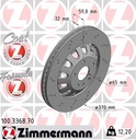 FRONT DISC 370MM CROSS DRILLED ZIMMERMANN VAG
