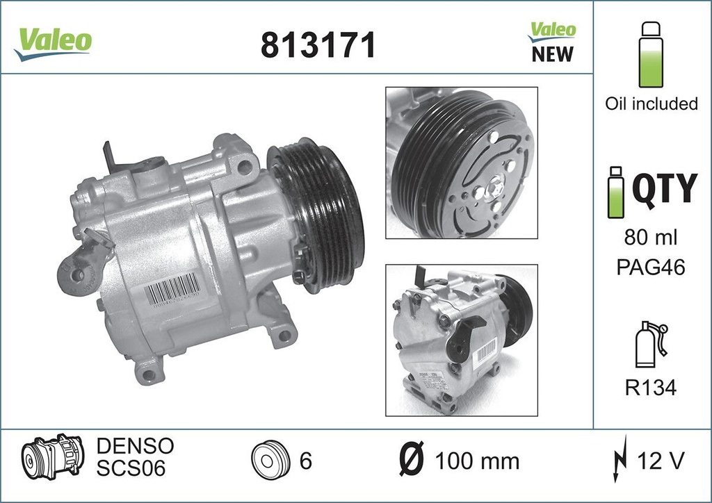 A/C COMPRESSOR VALEO FIAT