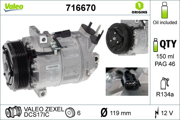 A/C COMPRESSOR VALEO NISSAN
