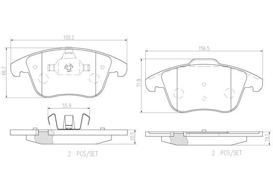 FRONT PADS BREMBO CERAMIC LAND ROVER