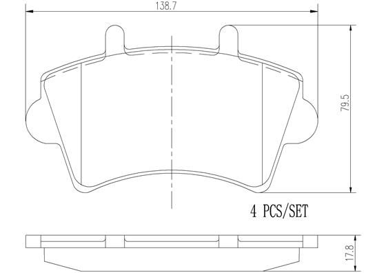 BRAKE PADS FRONT BREMBO CERAMIC RENAULT