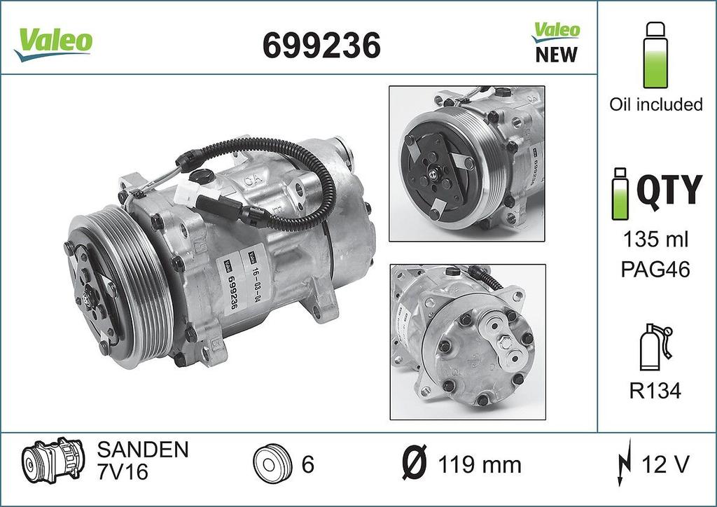 A/C COMPRESSOR VALEO PSA