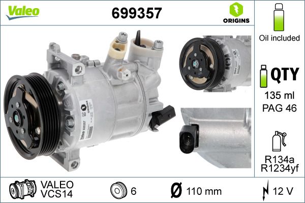 A/C COMPRESSOR VALEO VAG