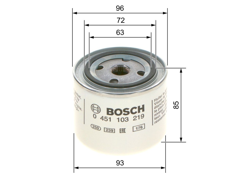 OIL FILTER BOSCH VOLVO