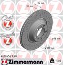 BRAKE DISC REAR RH 380MM ZIMMERMANN PORSCHE (CROSS DRILLED)