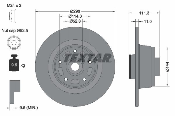 REAR DISC TEXTAR RENAULT