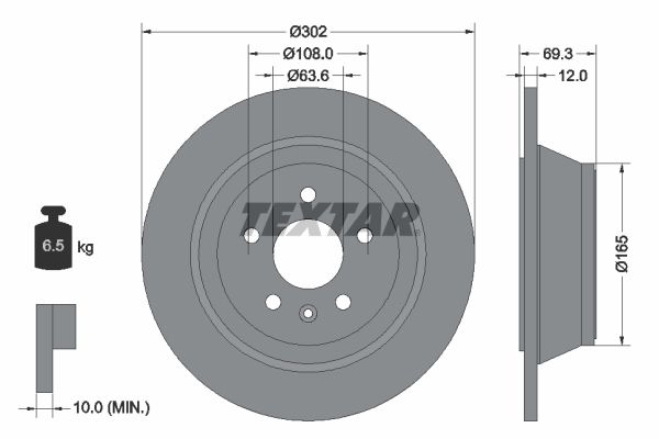 REAR DISC TEXTAR VOLVO