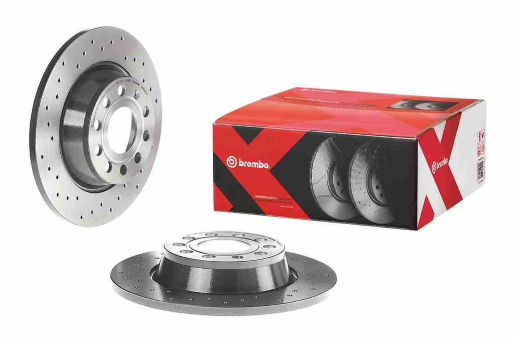 BRAKE DISC REAR 282MM BREMBO VAG (CROSS DRILLED)
