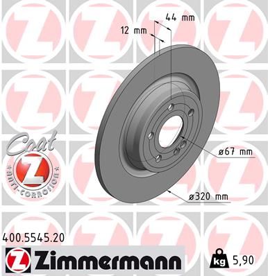 REAR DISC 320MM ZIMMERMANN MERC