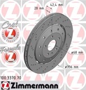 REAR DISC 356MM CROSS DRILLED ZIMMERMANN VAG