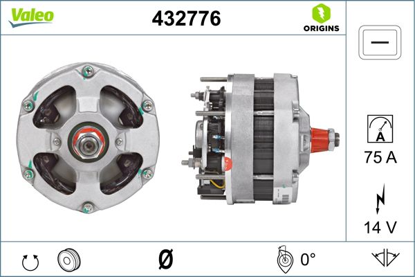 ALTERNATOR VALEO PORSCHE 14V 75A