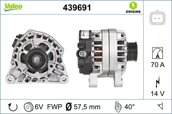 ALTERNATOR VALEO PSA 14V 70A