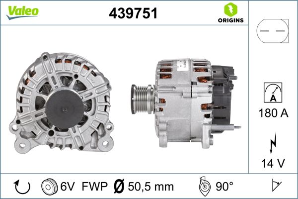 ALTERNATOR 180A VALEO VAG
