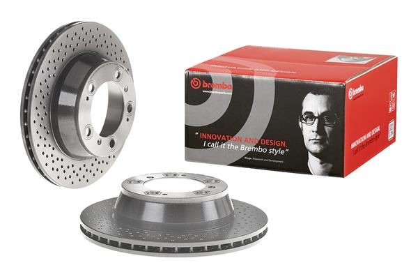 REAR DISC 299MM CROSS DRILLED BREMBO PORSCHE
