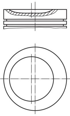 PISTON ASSY + .50MM MAHLE MERC