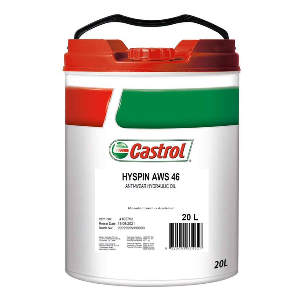 HYSPIN AWS46 20L HYDRAULIC OIL CASTROL