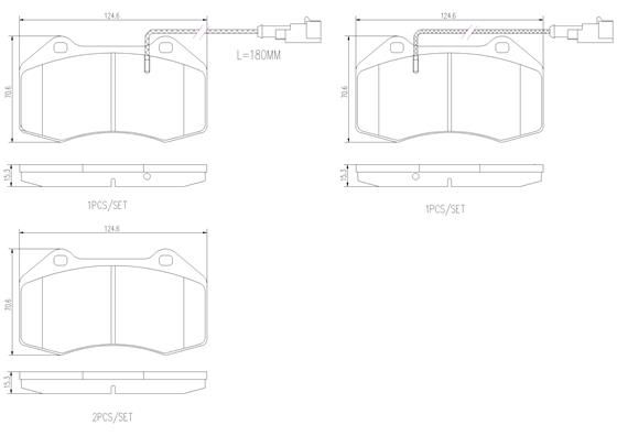 FRONT PADS W/SENSORS BREMBO CERAMIC ALFA