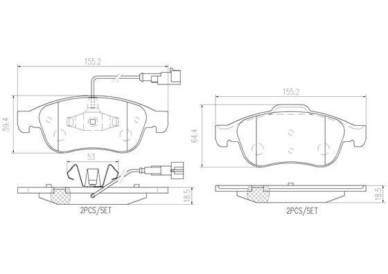 BRAKE PADS FRONT BREMBO CERAMIC ALFA