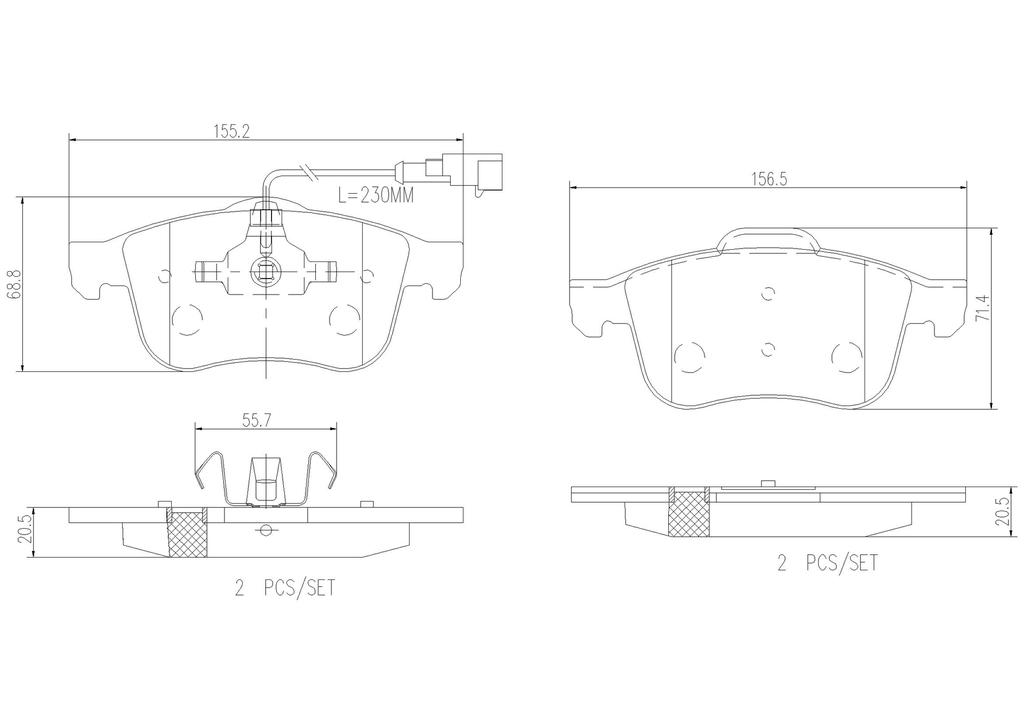 BRAKE PADS FRONT BREMBO CERAMIC ALFA