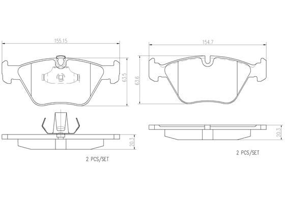 BRAKE PADS FRONT BREMBO CERAMIC BMW