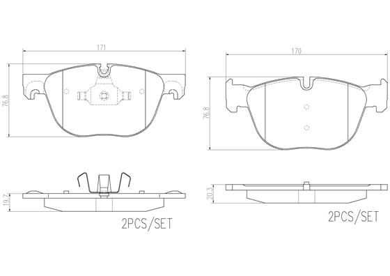 BRAKE PADS FRONT BREMBO CERAMIC BMW