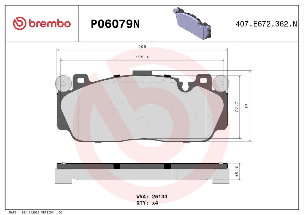 BRAKE PADS FRONT BREMBO CERAMIC BMW