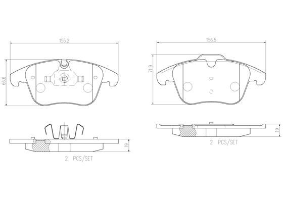 BRAKE PADS FRONT BREMBO CERAMIC JAGUAR