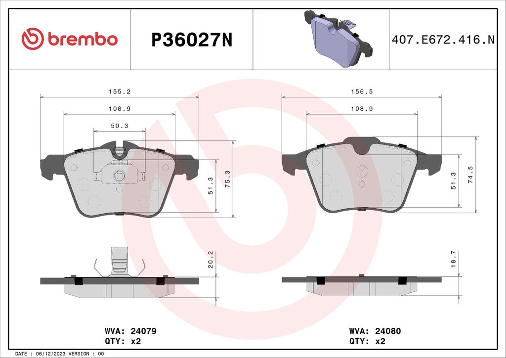 BRAKE PADS FRONT BREMBO CERAMIC JAGUAR