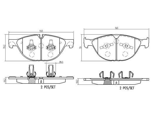 BRAKE PADS FRONT BREMBO CERAMIC JAGUAR