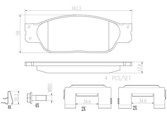 BRAKE PADS FRONT BREMBO CERAMIC JAGUAR