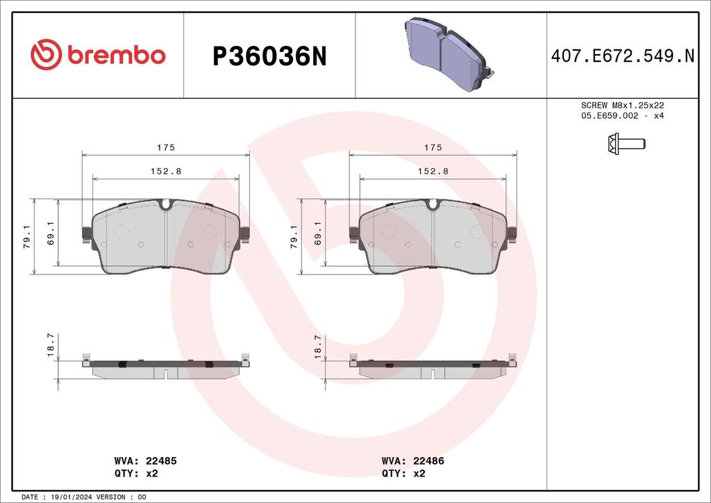 BRAKE PADS FRONT BREMBO CERAMIC JAGUAR