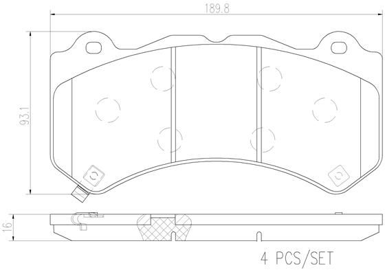BRAKE PADS FRONT BREMBO CERAMIC JEEP