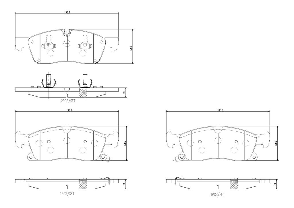 BRAKE PADS FRONT BREMBO CERAMIC JEEP