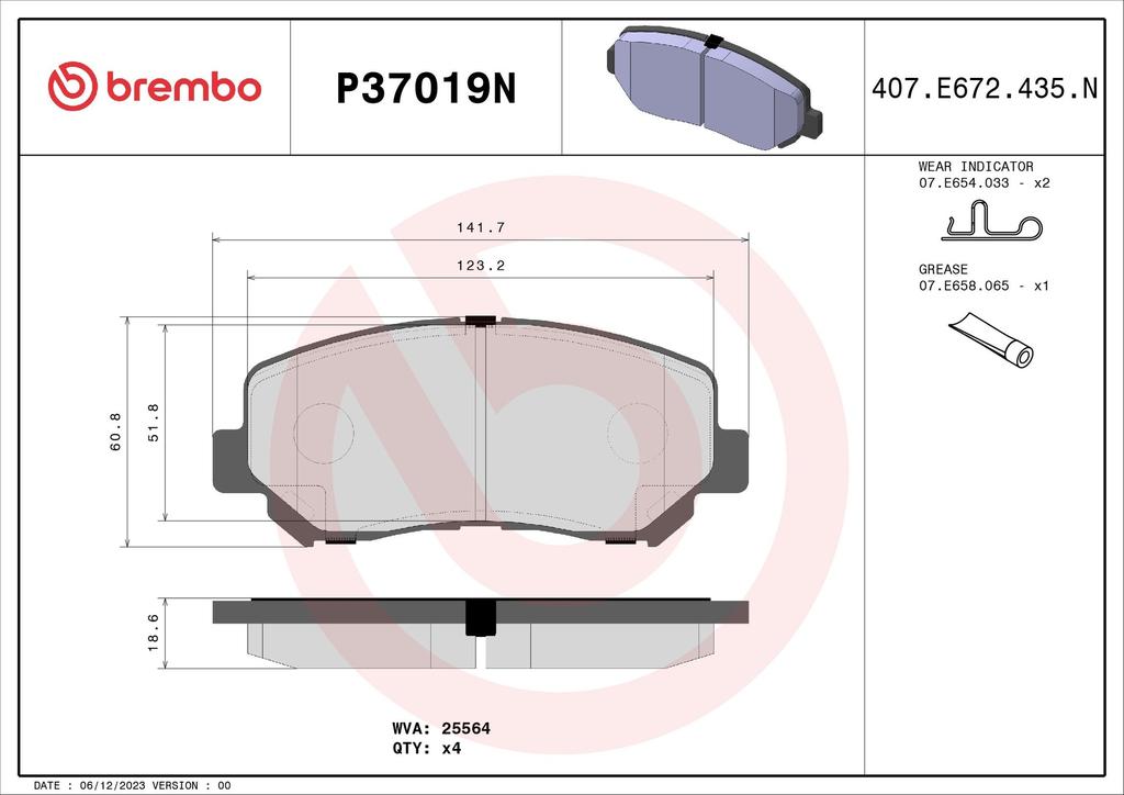 BRAKE PADS FRONT BREMBO CERAMIC JEEP