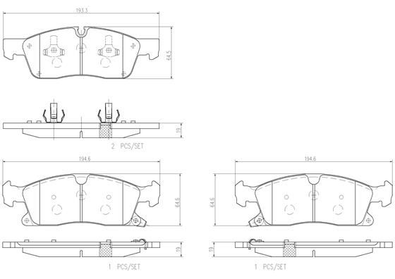 BRAKE PADS FRONT BREMBO CERAMIC JEEP